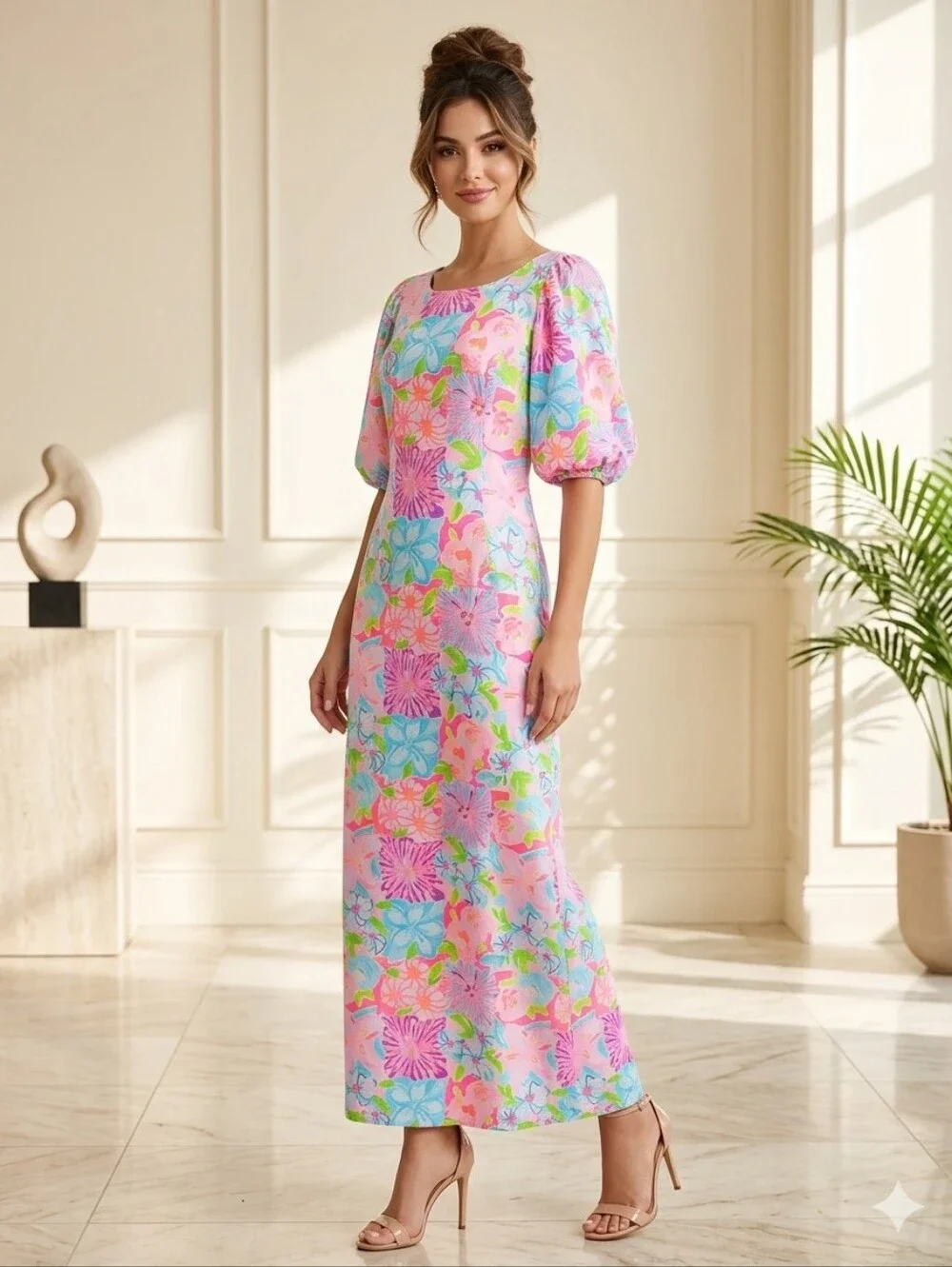 floral maxi dress pastel Vintage Garden Print Fairycore Bloom with grace in the Bellaria chiffon maxi Beautiful Days Blue Floral Maxi